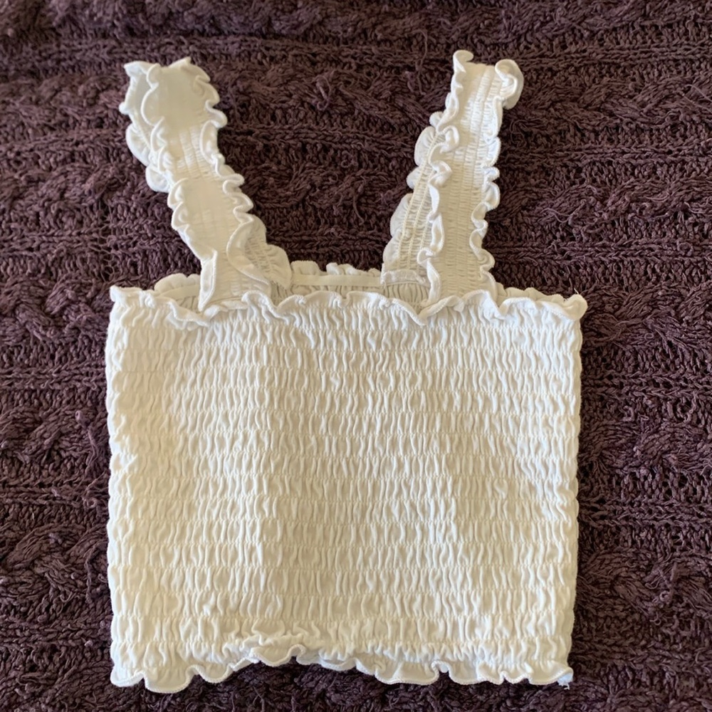 🤍waffle crop top